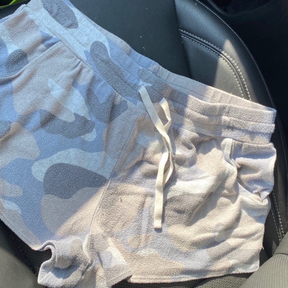 Blue army pattern comfy shorts